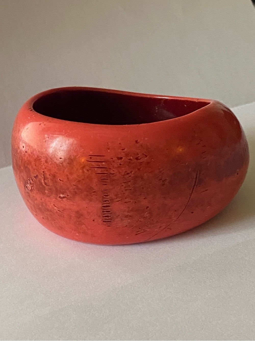 Vintage Faux Coral Lucite Bangle Bracelet